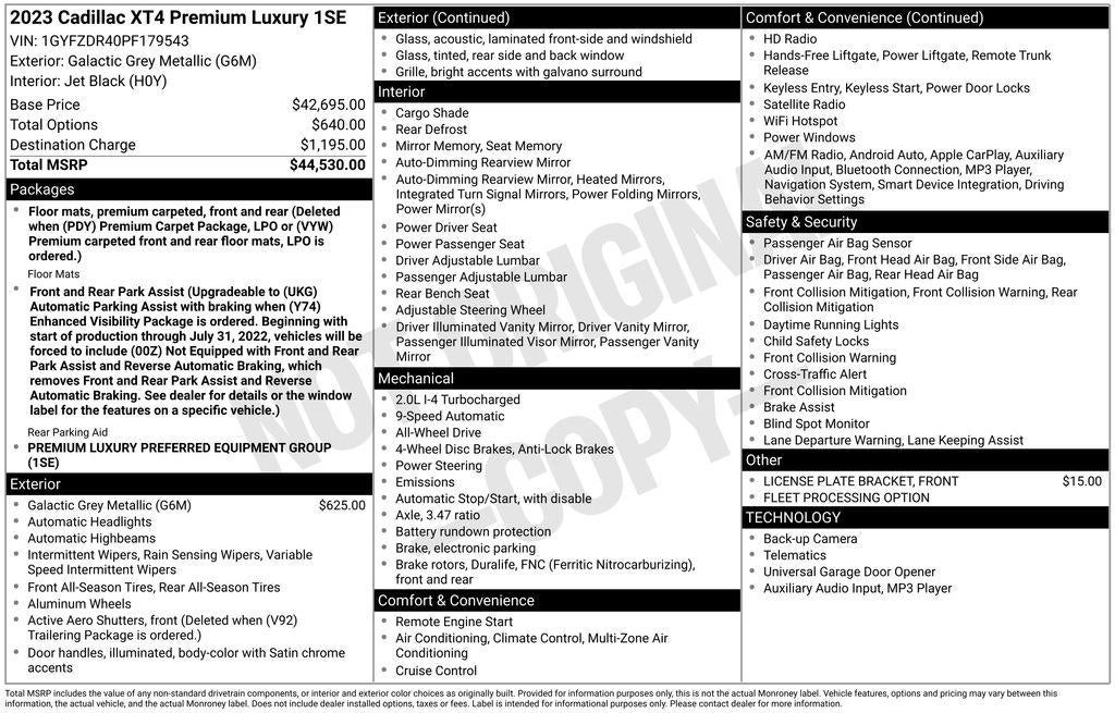 2023 Cadillac XT4 Premium Luxury