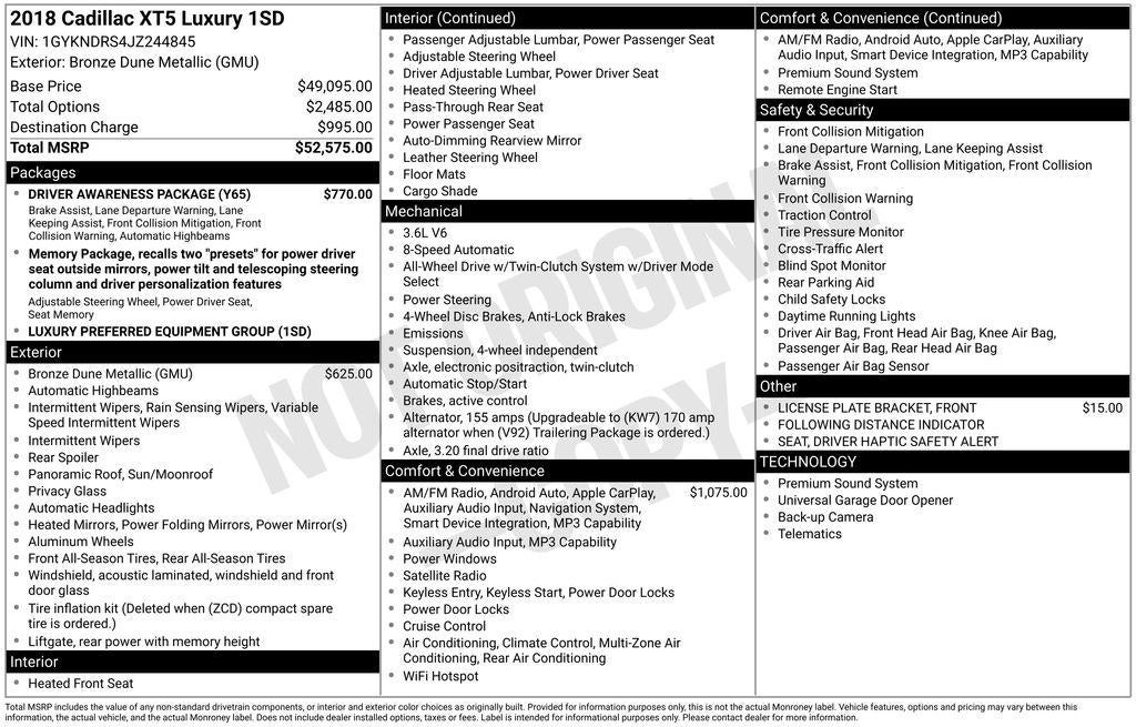 2018 Cadillac XT5 Luxury