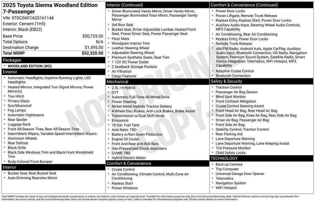 2025 Toyota Sienna Woodland Edition
