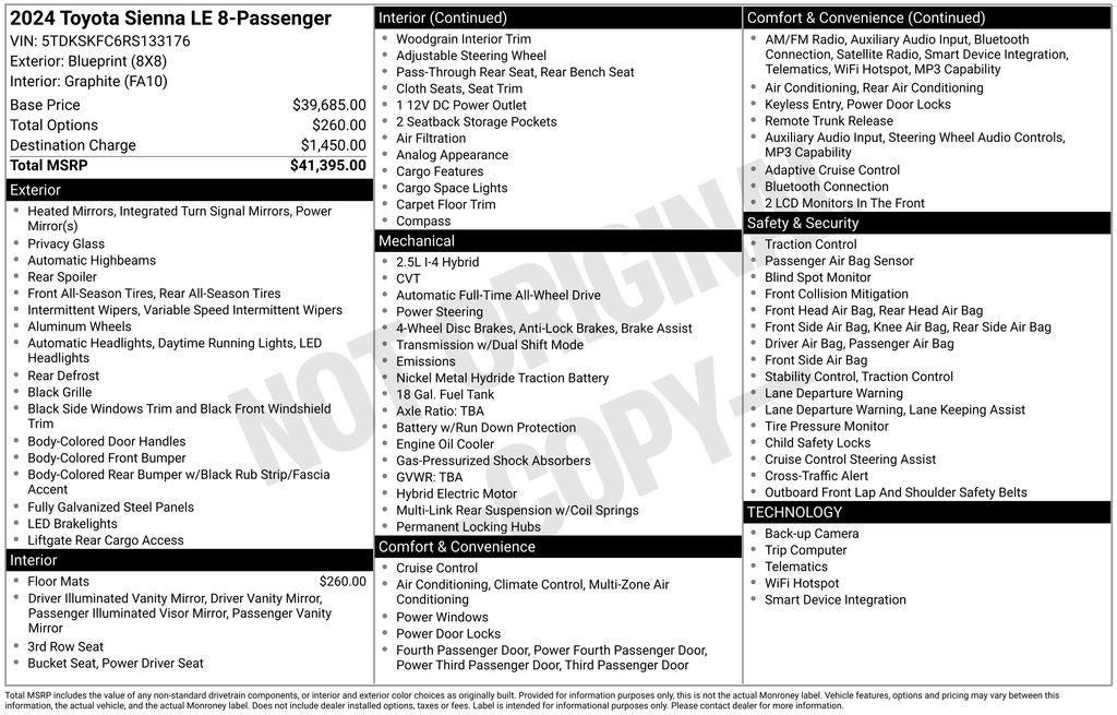 2024 Toyota Sienna LE AWD