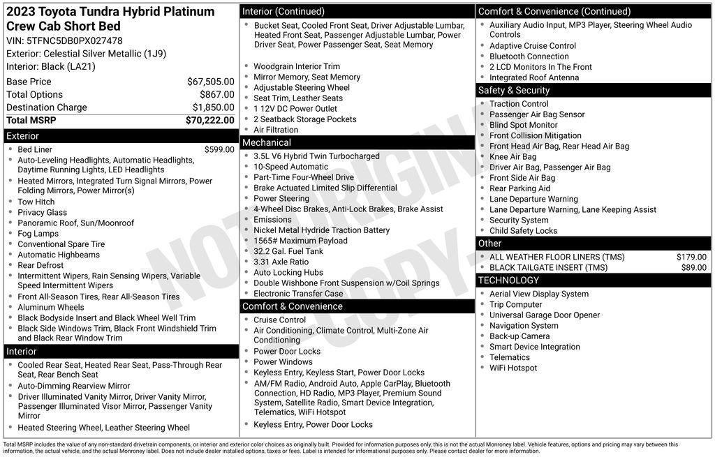 2023 Toyota Tundra 4WD Platinum