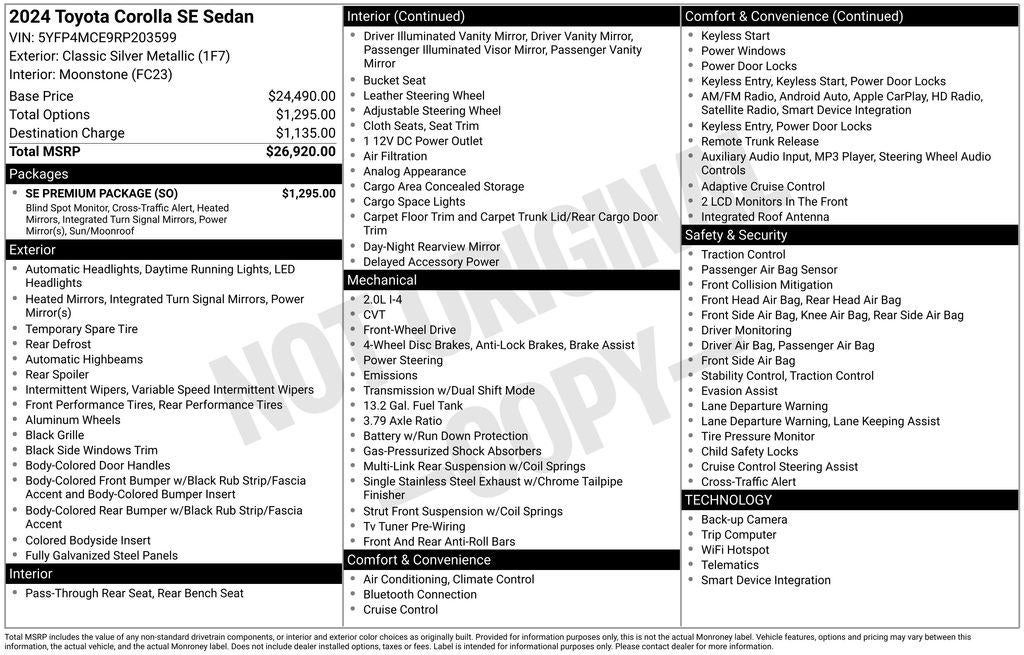 2024 Toyota Corolla SE