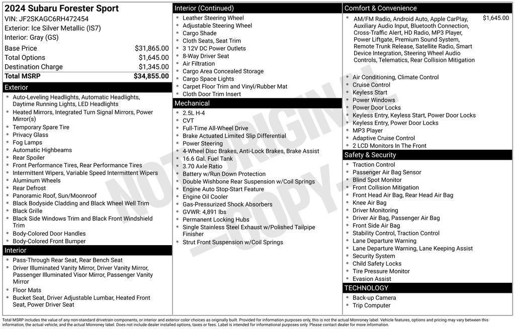 2024 Subaru Forester Sport