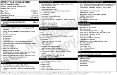 2022 Toyota Corolla XSE