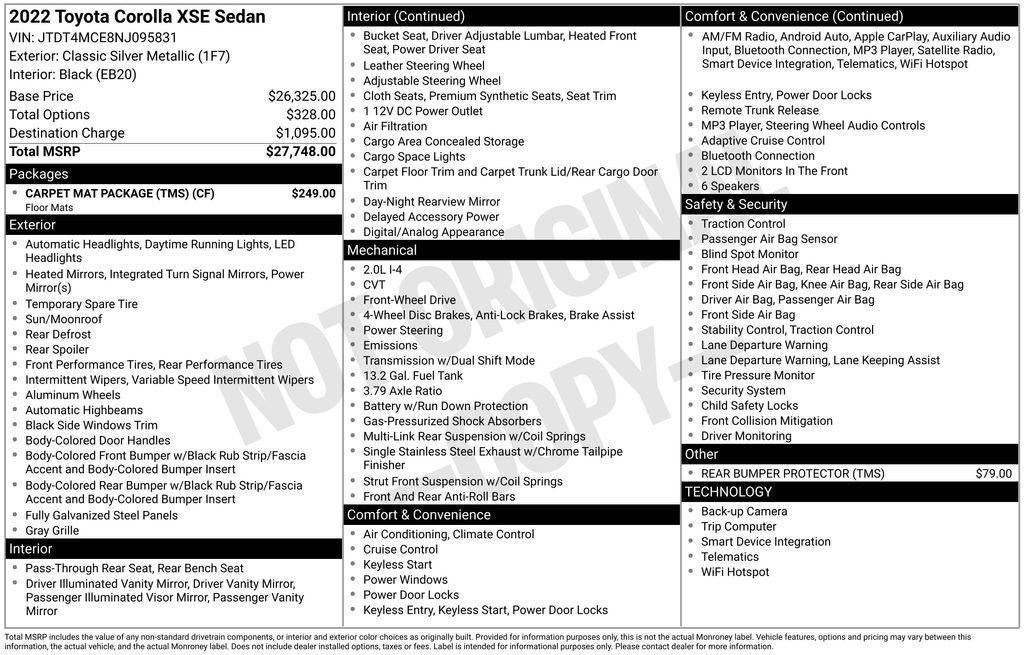 2022 Toyota Corolla XSE