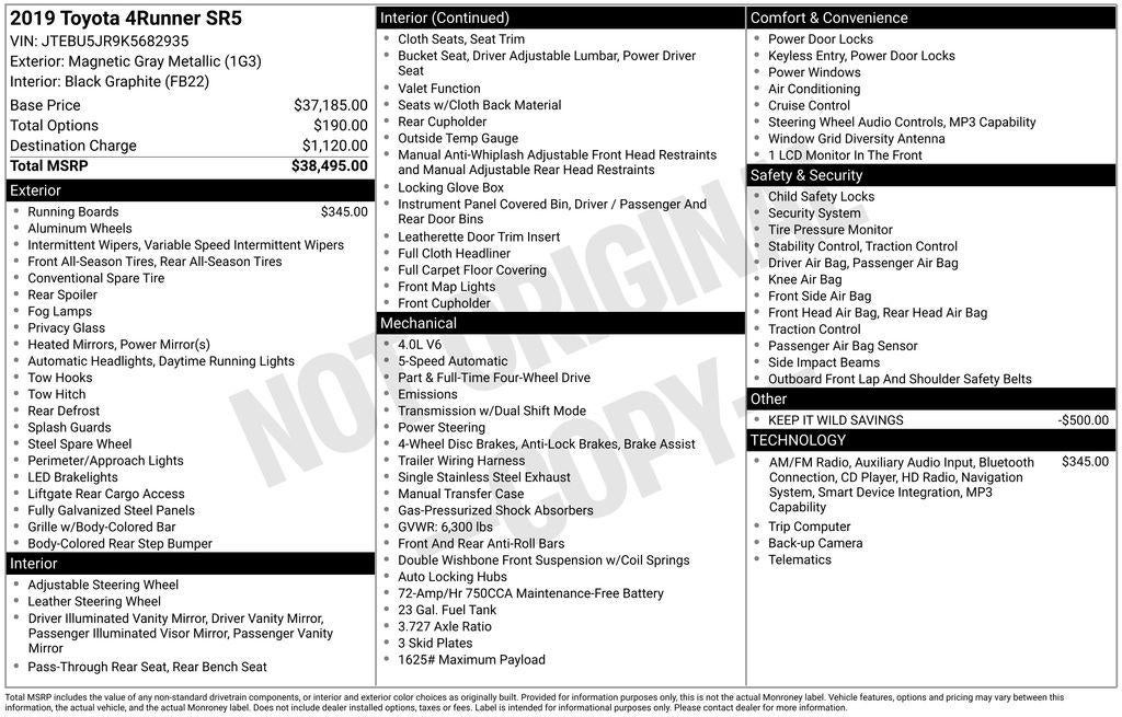 2019 Toyota 4Runner SR5