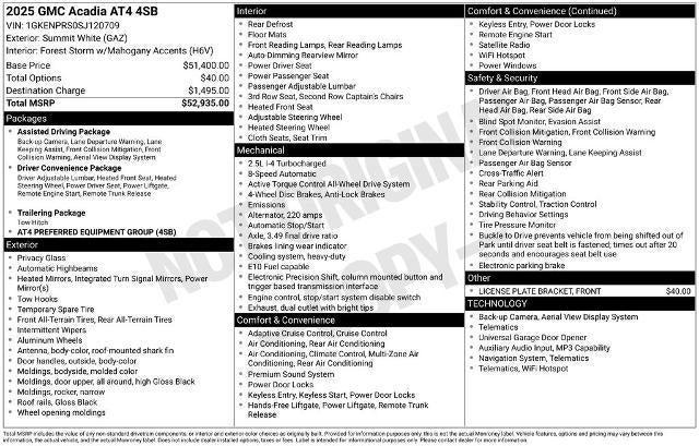 2025 GMC Acadia AWD AT4