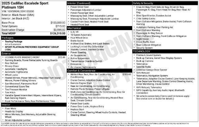 2025 Cadillac Escalade 4WD Sport Platinum
