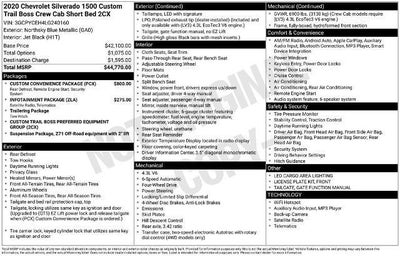 2020 Chevrolet Silverado 1500 Custom Trail Boss