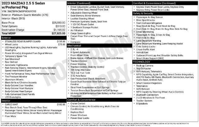 2023 Mazda Mazda3 Sedan 2.5 S Preferred