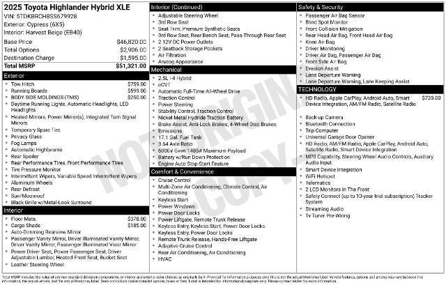 2025 Toyota Highlander Hybrid XLE