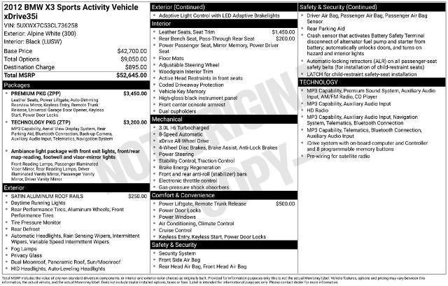 2012 BMW X3 Base