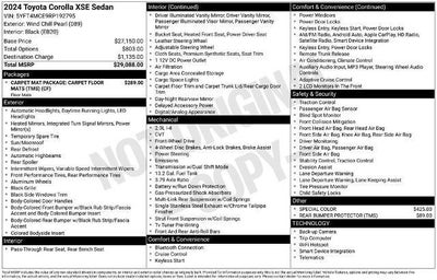 2024 Toyota Corolla XSE