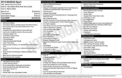 2014 Mazda Mazda6 Base