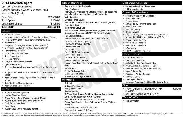 2014 Mazda Mazda6 Base